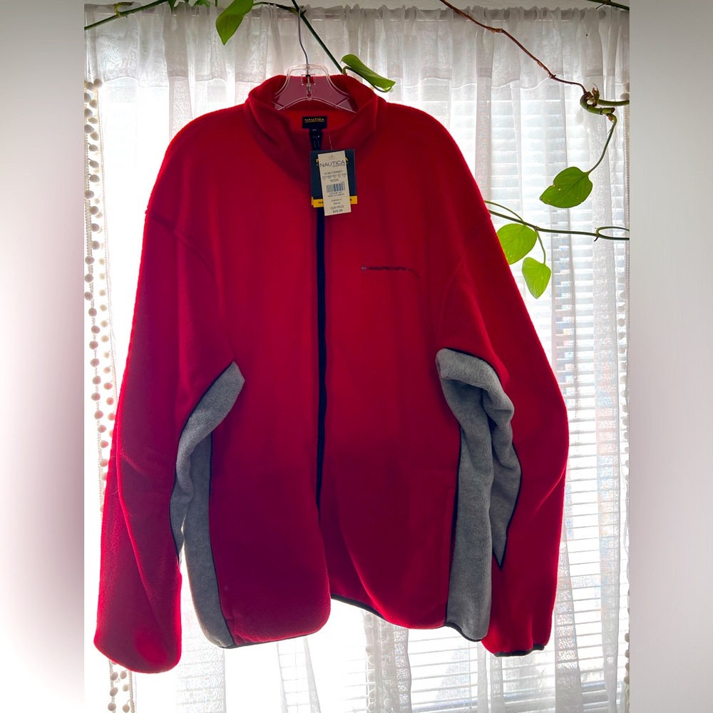 Nautical fleece zipper jacket